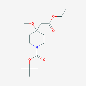 tert-Butyl 4-(2-ethoxy-2-oxoethyl)-4-methoxypiperidine-1-carboxylate