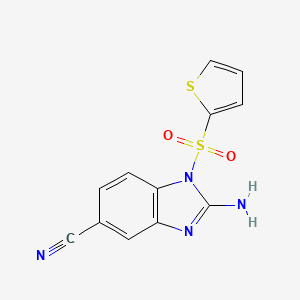 2-Amino-1-(thiophene-2-sulfonyl)-1H-benzimidazole-5-carbonitrile