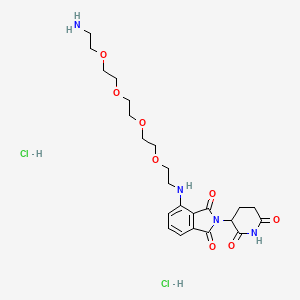 molecular formula C23H34Cl2N4O8 B12941082 4-((14-Amino-3,6,9,12-tetraoxatetradecyl)amino)-2-(2,6-dioxopiperidin-3-yl)isoindoline-1,3-dione dihydrochloride 