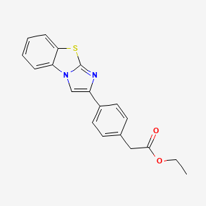 molecular formula C19H16N2O2S B12941112 Ethyl (4-imidazo(2,1-b)(1,3)benzothiazol-2-ylphenyl)acetate CAS No. 81950-37-0