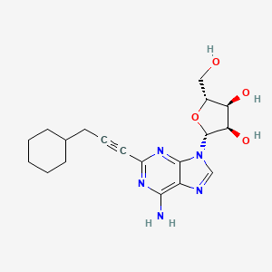 (2R,3R,4S,5R)-2-(6-Amino-2-(3-cyclohexylprop-1-yn-1-yl)-9H-purin-9-yl)-5-(hydroxymethyl)tetrahydrofuran-3,4-diol