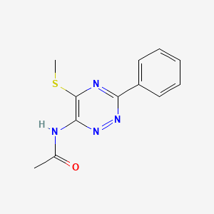 molecular formula C12H12N4OS B12941139 N-[5-(Methylsulfanyl)-3-phenyl-1,2,4-triazin-6-yl]acetamide CAS No. 89730-84-7