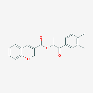 molecular formula C21H20O4 B12941149 1-(3,4-Dimethylphenyl)-1-oxopropan-2-yl 2H-chromene-3-carboxylate 