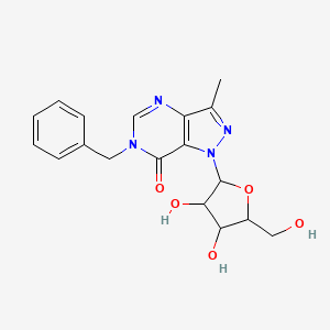 6-Benzyl-1-(3,4-dihydroxy-5-(hydroxymethyl)tetrahydrofuran-2-yl)-3-methyl-1H-pyrazolo[4,3-d]pyrimidin-7(6H)-one