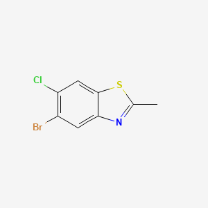 molecular formula C8H5BrClNS B12941164 5-Bromo-6-chloro-2-methylbenzo[d]thiazole 