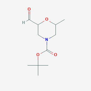 molecular formula C11H19NO4 B12941180 tert-Butyl 2-formyl-6-methylmorpholine-4-carboxylate 