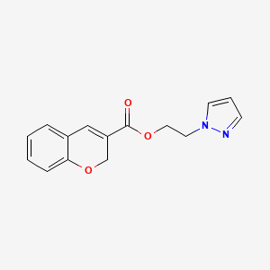 molecular formula C15H14N2O3 B12941188 2-(1H-Pyrazol-1-yl)ethyl 2H-chromene-3-carboxylate 