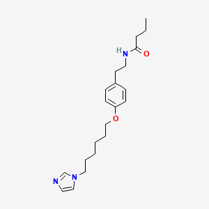 molecular formula C21H31N3O2 B12941214 N-[2-(4-{[6-(1H-Imidazol-1-yl)hexyl]oxy}phenyl)ethyl]butanamide CAS No. 88138-48-1