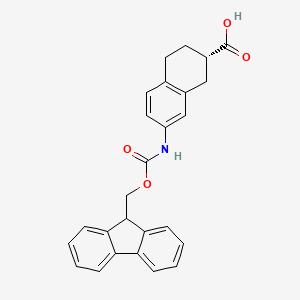 molecular formula C26H23NO4 B12941238 (S)-7-((((9H-Fluoren-9-yl)methoxy)carbonyl)amino)-1,2,3,4-tetrahydronaphthalene-2-carboxylic acid 