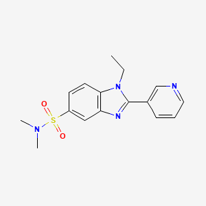 molecular formula C16H18N4O2S B12941244 1H-Benzimidazole-5-sulfonamide, 1-ethyl-N,N-dimethyl-2-(3-pyridinyl)- CAS No. 852955-74-9