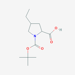 molecular formula C12H21NO4 B12941264 1-(tert-Butoxycarbonyl)-4-ethylpyrrolidine-2-carboxylic acid 