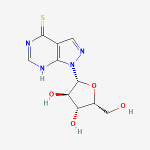 molecular formula C10H12N4O4S B12941269 1-[(2R,3R,4R,5R)-3,4-dihydroxy-5-(hydroxymethyl)oxolan-2-yl]-7H-pyrazolo[3,4-d]pyrimidine-4-thione 