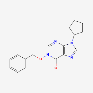 molecular formula C17H18N4O2 B12941300 1-(Benzyloxy)-9-cyclopentyl-1,9-dihydro-6h-purin-6-one CAS No. 40281-69-4