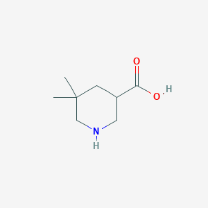 molecular formula C8H15NO2 B12941308 5,5-Dimethylpiperidine-3-carboxylic acid 