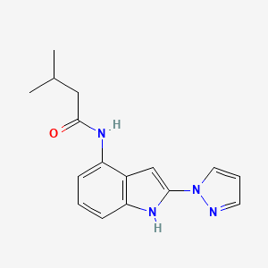 3-Methyl-N-[2-(1H-pyrazol-1-yl)-1H-indol-4-yl]butanamide