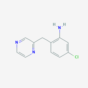 molecular formula C11H10ClN3 B12941349 5-Chloro-2-(2-pyrazinylmethyl)aniline CAS No. 922711-57-7