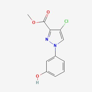 molecular formula C11H9ClN2O3 B12941354 Methyl 4-chloro-1-(3-hydroxyphenyl)-1H-pyrazole-3-carboxylate 