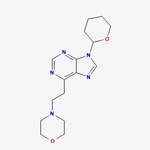 molecular formula C16H23N5O2 B12941396 6-[2-(Morpholin-4-yl)ethyl]-9-(oxan-2-yl)-9H-purine CAS No. 920503-40-8