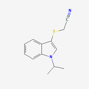 molecular formula C13H14N2S B12941431 2-((1-isopropyl-1H-indol-3-yl)thio)acetonitrile CAS No. 61021-37-2