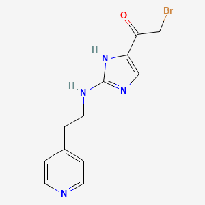 molecular formula C12H13BrN4O B12941434 2-Bromo-1-(2-{[2-(pyridin-4-yl)ethyl]amino}-1H-imidazol-5-yl)ethan-1-one CAS No. 88723-59-5