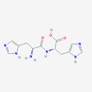 molecular formula C12H16N6O3 B12941442 (S)-2-((R)-2-Amino-3-(1H-imidazol-4-yl)propanamido)-3-(1H-imidazol-4-yl)propanoic acid 