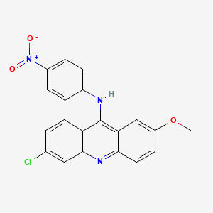 molecular formula C20H14ClN3O3 B12941455 6-Chloro-2-methoxy-n-(4-nitrophenyl)acridin-9-amine CAS No. 5442-55-7