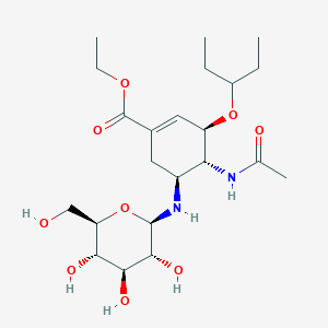 (3R,4R,5S)-Ethyl 4-acetamido-3-(pentan-3-yloxy)-5-(((2R,3R,4S,5S,6R)-3,4,5-trihydroxy-6-(hydroxymethyl)tetrahydro-2H-pyran-2-yl)amino)cyclohex-1-enecarboxylate