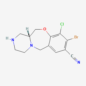 molecular formula C13H13BrClN3O B12941522 (R)-9-Bromo-10-chloro-1,2,3,4,12,12a-hexahydro-6H-benzo[f]pyrazino[2,1-c][1,4]oxazepine-8-carbonitrile 