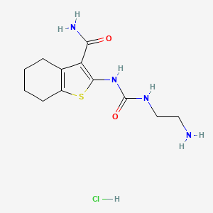 2-(3-(2-Aminoethyl)ureido)-4,5,6,7-tetrahydrobenzo[b]thiophene-3-carboxamide hydrochloride