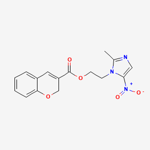 molecular formula C16H15N3O5 B12941579 2-(2-Methyl-5-nitro-1H-imidazol-1-yl)ethyl 2H-chromene-3-carboxylate 