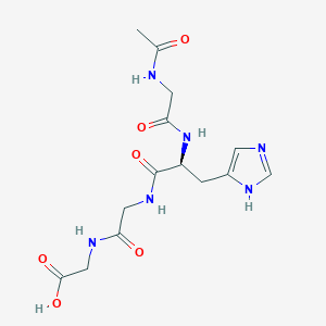 molecular formula C14H20N6O6 B12941585 N-Acetylglycyl-L-histidylglycylglycine CAS No. 642441-94-9