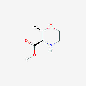 molecular formula C7H13NO3 B12941614 Methyl (2S,3R)-2-methylmorpholine-3-carboxylate 