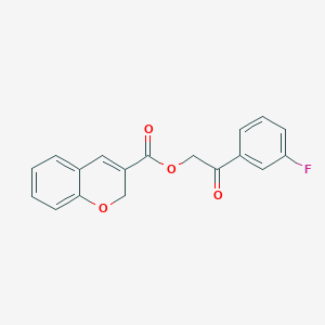 molecular formula C18H13FO4 B12941625 2-(3-Fluorophenyl)-2-oxoethyl 2H-chromene-3-carboxylate 