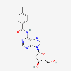 molecular formula C18H19N5O4 B12941628 2'-Deoxy-N-(4-methylbenzoyl)adenosine CAS No. 90335-42-5