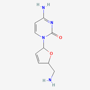 molecular formula C9H12N4O2 B12941644 4-Amino-1-(5-(aminomethyl)-2,5-dihydrofuran-2-yl)pyrimidin-2(1H)-one 