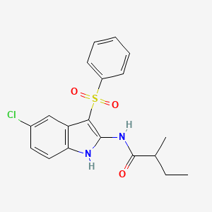 molecular formula C19H19ClN2O3S B12941651 N-[3-(Benzenesulfonyl)-5-chloro-1H-indol-2-yl]-2-methylbutanamide CAS No. 918493-50-2