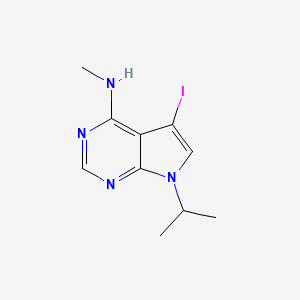 molecular formula C10H13IN4 B12941664 5-Iodo-N-methyl-7-(propan-2-yl)-7H-pyrrolo[2,3-d]pyrimidin-4-amine CAS No. 833481-33-7