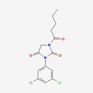 molecular formula C14H14Cl2N2O3 B12941677 3-(3,5-Dichlorophenyl)-1-pentanoylimidazolidine-2,4-dione CAS No. 90815-17-1