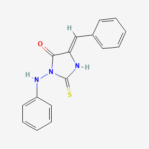 molecular formula C16H13N3OS B12941688 5-Benzylidene-3-(phenylamino)-2-thioxoimidazolidin-4-one 