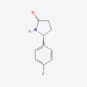 molecular formula C10H10FNO B12941705 (R)-5-(4-Fluorophenyl)pyrrolidin-2-one 