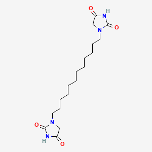 molecular formula C18H30N4O4 B12941715 1,1'-(Dodecane-1,12-diyl)bisimidazolidine-2,4-dione CAS No. 94134-11-9