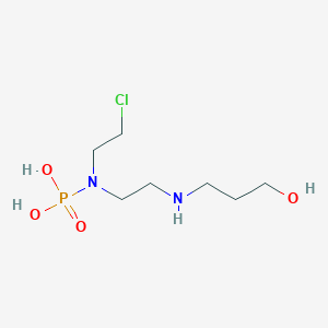 molecular formula C7H18ClN2O4P B12941729 (2-Chloroethyl)(2-((3-hydroxypropyl)amino)ethyl)phosphoramidic acid 