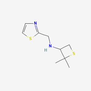 molecular formula C9H14N2S2 B12941770 2,2-Dimethyl-N-(thiazol-2-ylmethyl)thietan-3-amine 