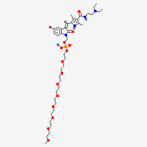 Sodium (3-((4-((2-(diethylamino)ethyl)carbamoyl)-3,5-dimethyl-1H-pyrrol-2-yl)methylene)-5-fluoro-2-oxoindolin-1-yl)methyl (2,5,8,11,14,17,20,23-octaoxapentacosan-25-yl) phosphate