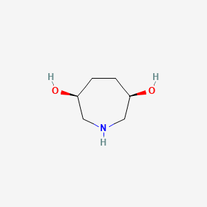 molecular formula C6H13NO2 B12941890 Rel-(3R,6S)-azepane-3,6-diol 