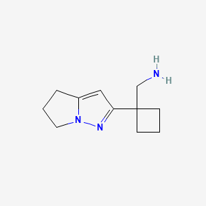 molecular formula C11H17N3 B12941898 (1-(5,6-Dihydro-4H-pyrrolo[1,2-b]pyrazol-2-yl)cyclobutyl)methanamine 