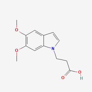 molecular formula C13H15NO4 B12941928 3-(5,6-Dimethoxy-1H-indol-1-yl)propanoic acid 