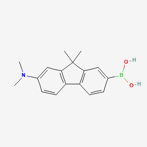 molecular formula C17H20BNO2 B12941934 (7-(Dimethylamino)-9,9-dimethyl-9H-fluoren-2-yl)boronic acid 