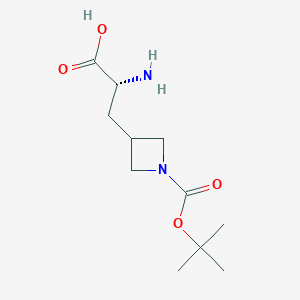 molecular formula C11H20N2O4 B12941949 (R)-2-Amino-3-(1-(tert-butoxycarbonyl)azetidin-3-yl)propanoic acid 