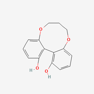 molecular formula C15H14O4 B12941957 (S)-7,8-Dihydro-6H-dibenzo[f,h][1,5]dioxonin-1,13-diol 